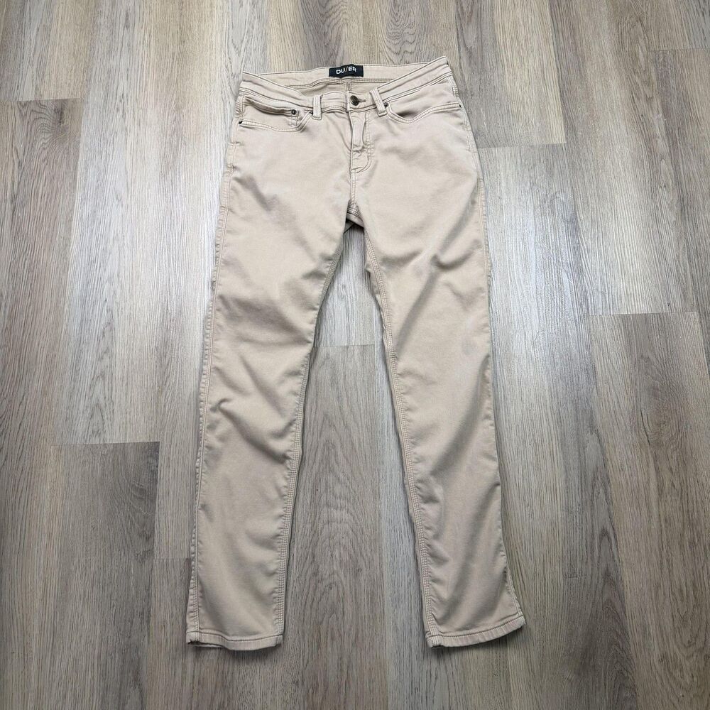 DU/ER Pants Mens 32x32 Beige N2X Slim Fit Nature2X Stretch Chino Casual Khakis